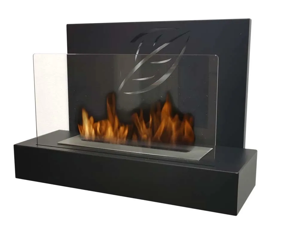 Camino bioetanolo da parete e da appoggio Maya 1,3 l - 2,5 kw/h nero