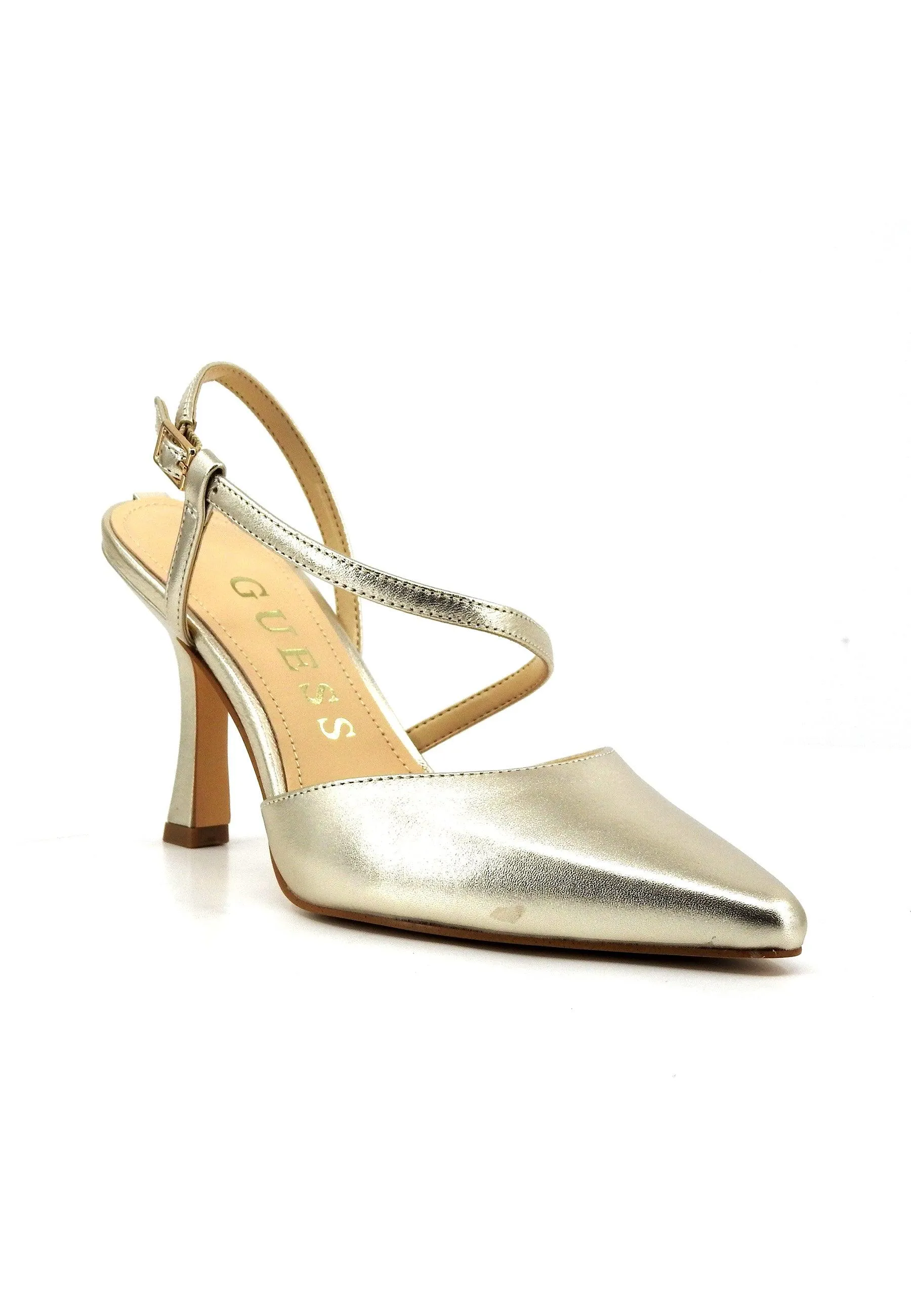 GUESS Sandalo Tacco Donna Platino Oro FLJSHALEM03