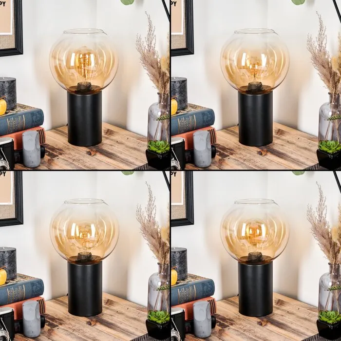 Koyoto Lampada a sfera, Lampada da scrivania, Lampada da tavolo Ambrato, Chiaro, 1-Luce