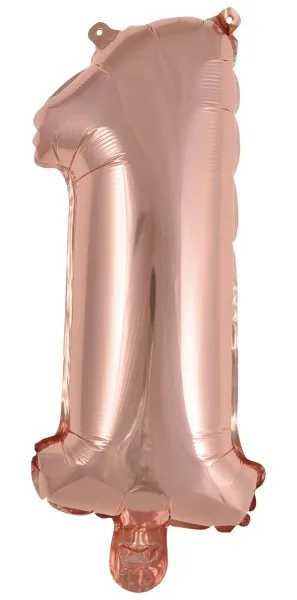 Mini palloncino in alluminio numero 1 oro rosa 40 cm